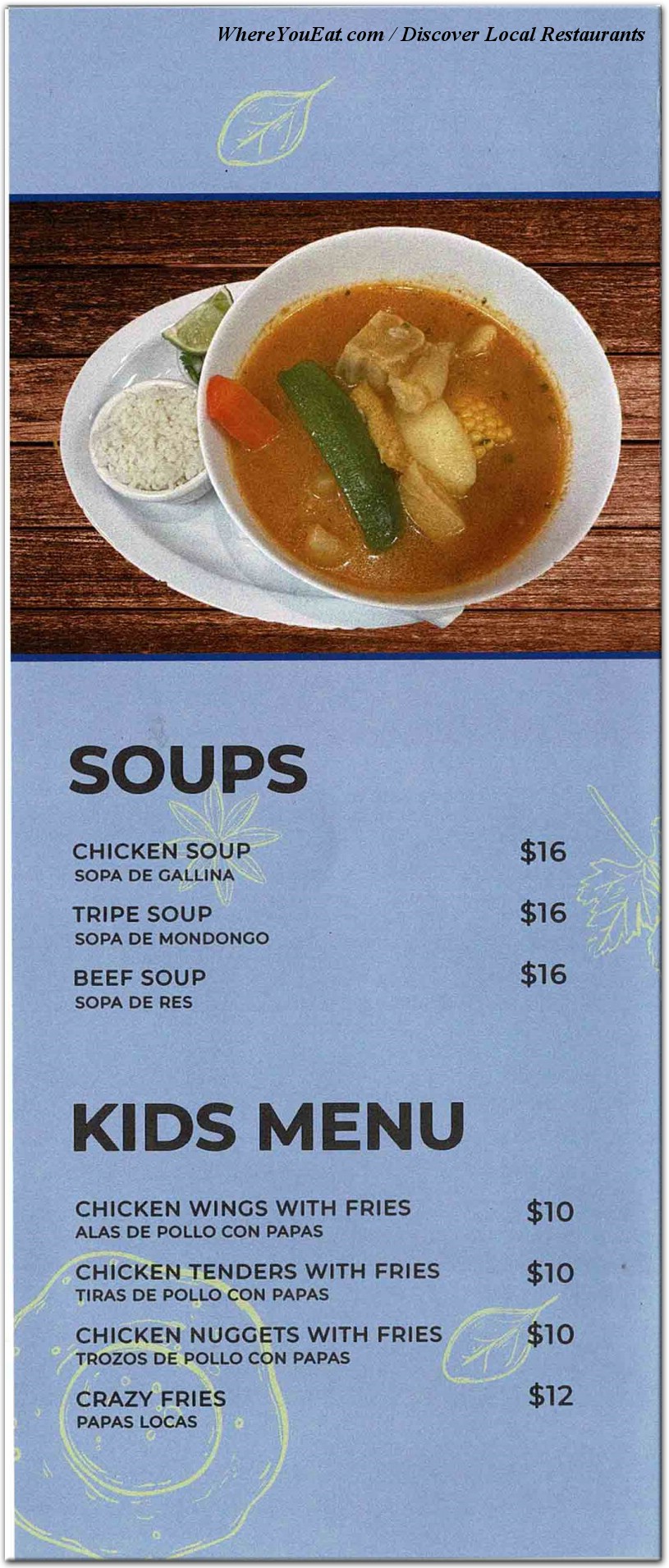 menu